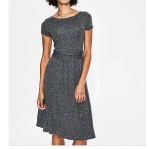 Boden Grey and Navy Tiny leopard print Women's Dess